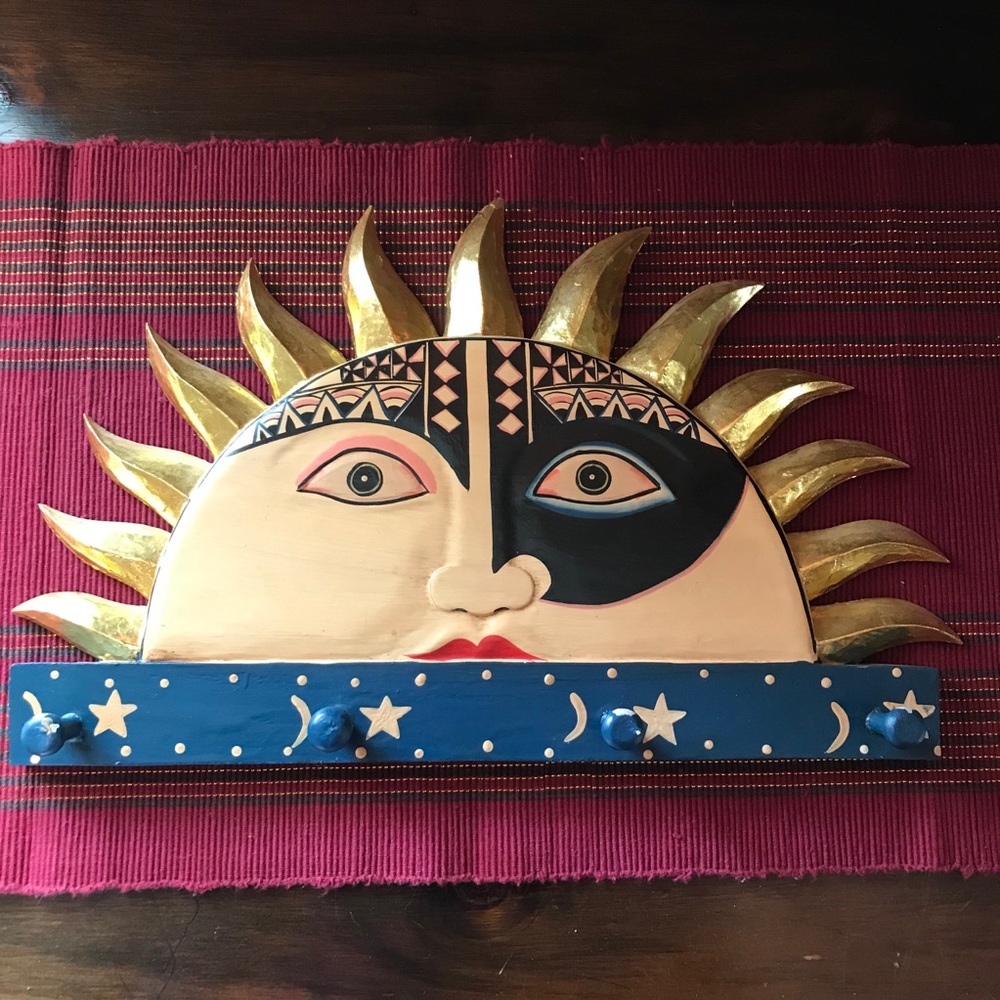 Vintage celestial towel rack